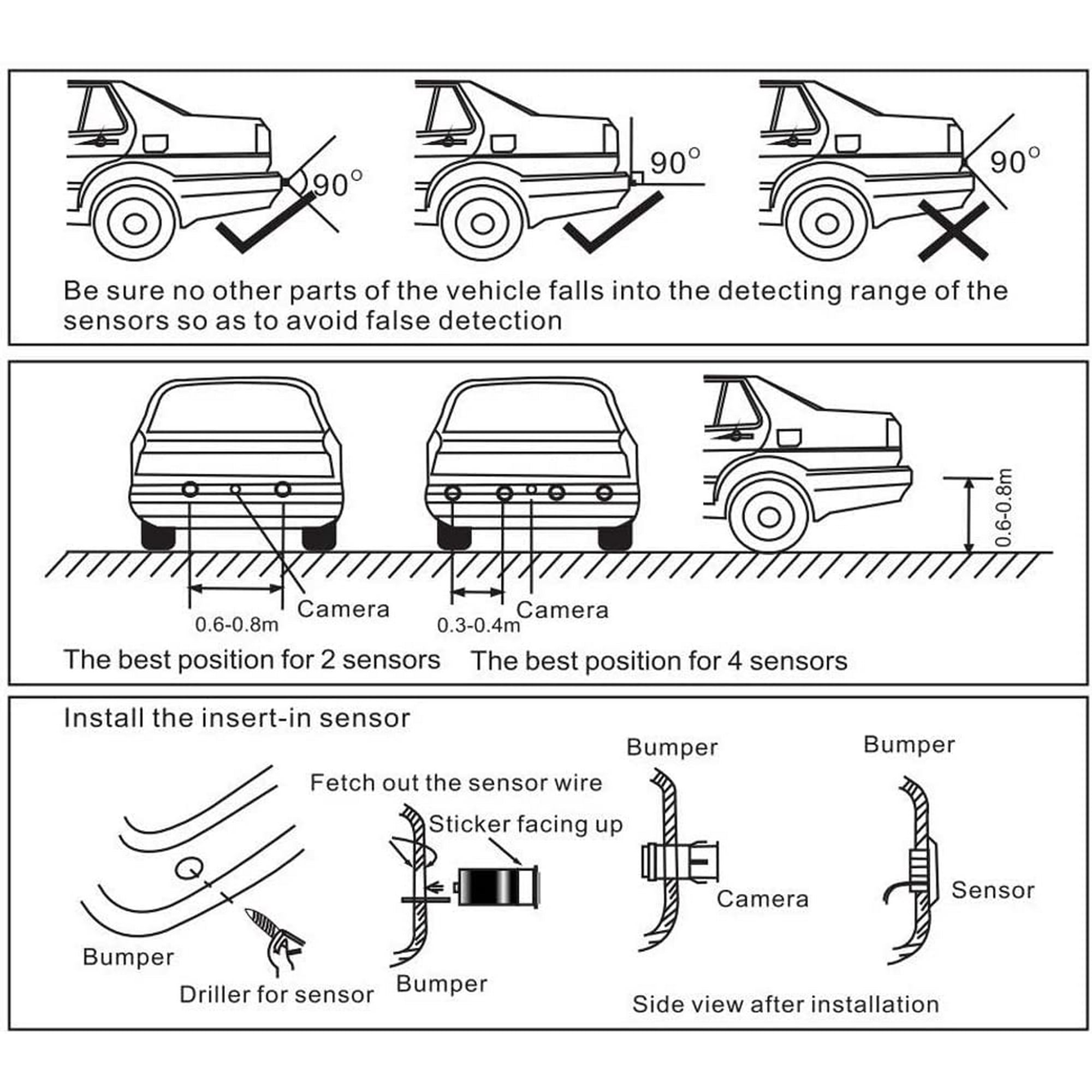 【2021 Upgraded】 【Human Voice】 Tiemahun LED Display Car Reverse Backup Radar System with 4 Waterproof Black Parking Sensors & Sound Warning 【2021 Upgraded】 【Human Voice】 Tiemahun LED Display Car Reverse Backup Radar System with 4 Waterproof Black Parking Sensors & Sound Warning